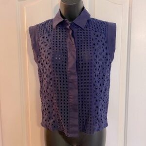 “REBECCA MINKOFF” Sleeveless Eyelet Tank